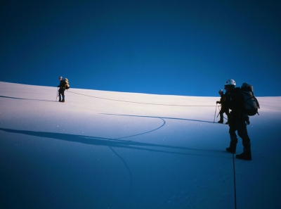 climbers on glacier in greenland