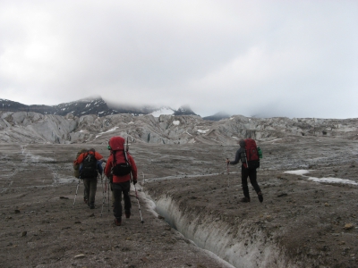 climbers on glacier greenland