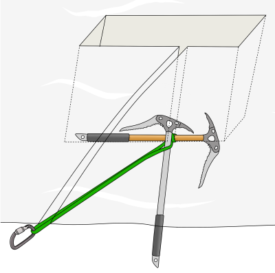 reinforced buried ice axe anchor