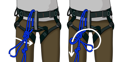 how to tie into middle of climbing rope