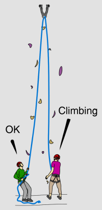 Climbing calls what to say when rock climbing belaying