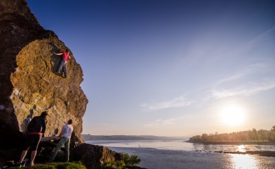 Rock climbing bouldering