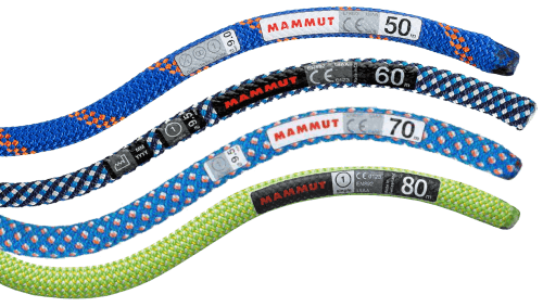 Different types of climbing rope