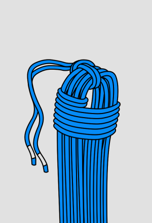 Coiling a climbing rope 