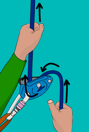How to belay with a grigri lead climbing