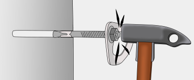 placing rock climbing bolts