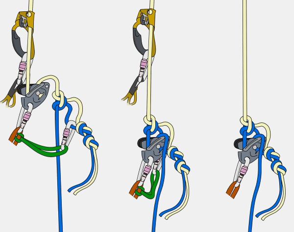 how to rappel past a knot