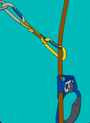 How to remove gear when ascending jumaring a rope