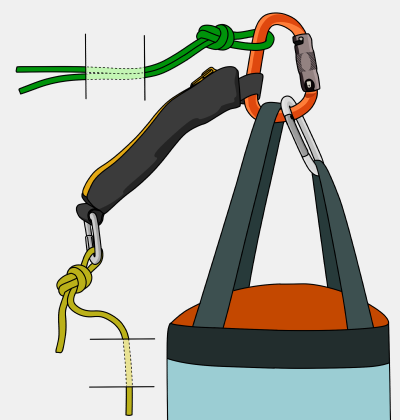 how to attach a haulbag to the rope