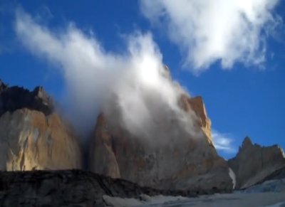 Big wall aid climbing Patagonia