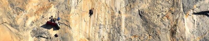Big wall aid climbing yosemite