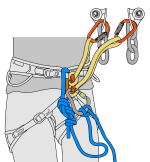 rappel from a sport climb anchor