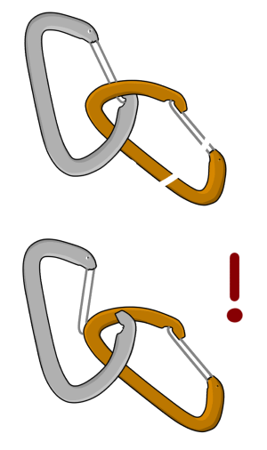 clipping snapgate carabiners together