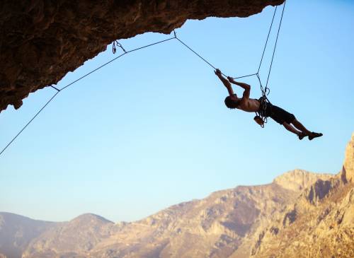 Sport climbing lowering from anchor