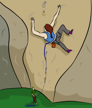Leading a sport climb