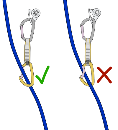 Sport climbing quickdraw backclip