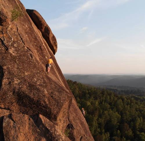 Multi pitch sport climbing