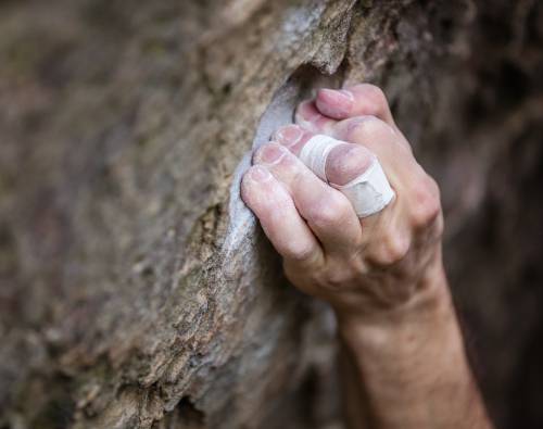 rock climbing crimping technique