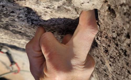 rock climbing finger pockets