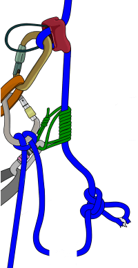 how to rappel past a knot