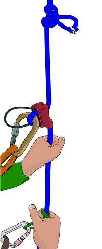 how to abseil past a knot when climbing