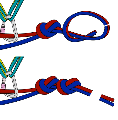 How to tie climbing ropes together for abseiling