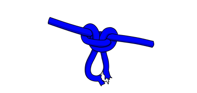 Alpine butterfly knot tied over core shot damaged rope