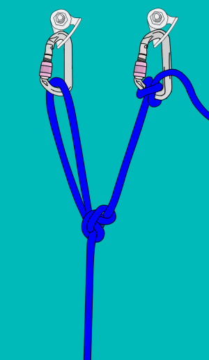 Equalize belay with alpine butterfly knot