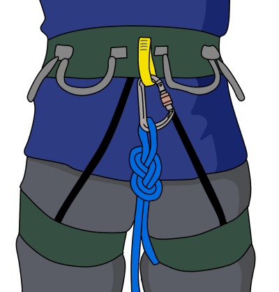 tie haul rope to climbing harness