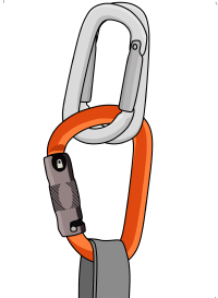 Carabiner brake abseil rappel no belay device