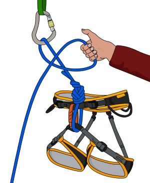 one handed clovehitch climbing