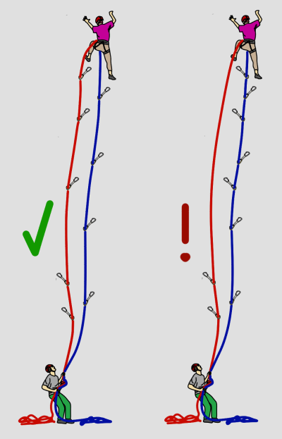 How to rock climb with two ropes