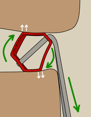 Rock climbing hex placed in horizontal crack how to use hexes for rock climbing