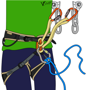 clovehitch rope to harness