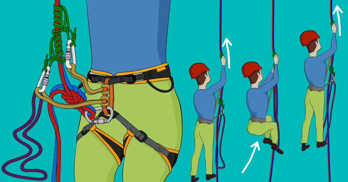 How To Prusik up a Rope > Ascending Ropes > Trad Skills - VDiff Climbing